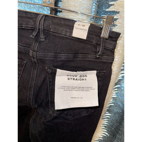 NWT Good American Good Legs Straight Jeans in Black size 6 - Picture 6 of 13